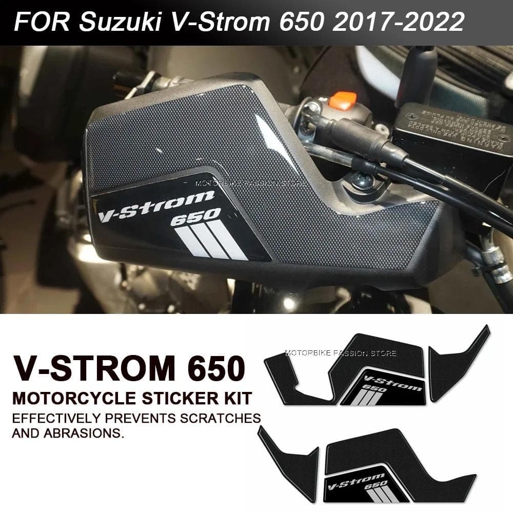 สําหรับ Suzuki V Strom 650 V-Strom Vstrom 650 2017-2022 รถจักรยานยนต์ handguard shield สติกเกอร์ 3D รูปลอกกันน้ําป้องกัน decalsMotorcycle อุปกรณ์เสริม