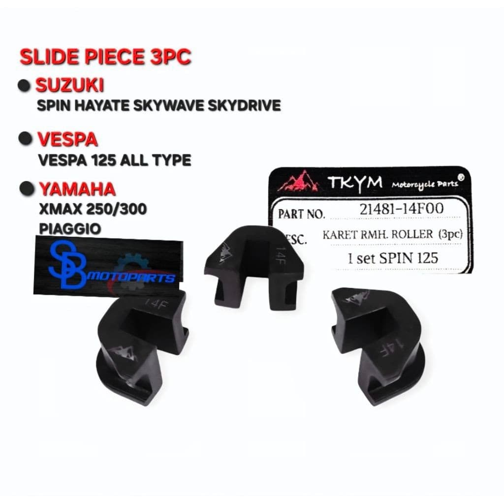 ROLLER SLIDER HOUSING ยางชุด SLIDE PIECE SPIN SKYWAVE SKYDRIVE HAYATE VESPA 125 ALL TYPE XMAX 250/300 PIAGGIO คุณภาพสูงคุณภาพ