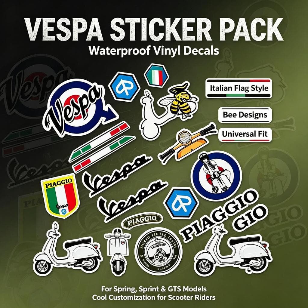 Vespa สติกเกอร์แพ็คกันน้ําไวนิล Decals, Retro สไตล์อิตาลีสกู๊ตเตอร์ Body Decor สติกเกอร์สําหรับ Vespa Sprint GTS Primavera Piaggio Mod อุปกรณ์เสริมสําหรับสกู๊ตเตอร์ Riders