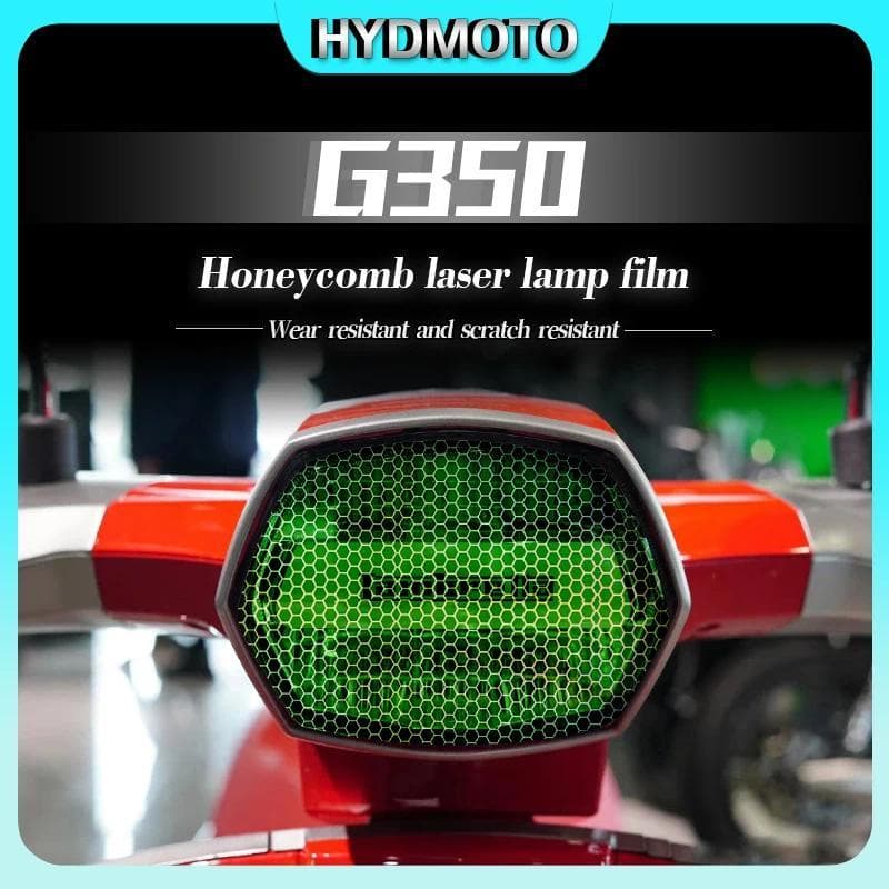 CF สำหรับ lambretta G350ดัดแปลงมอเตอร์ไซค์ฟิล์มไฟหน้าฟิล์มรังผึ้งแสงเลเซอร์ฟิล์มป้องกันไฟท้าย
