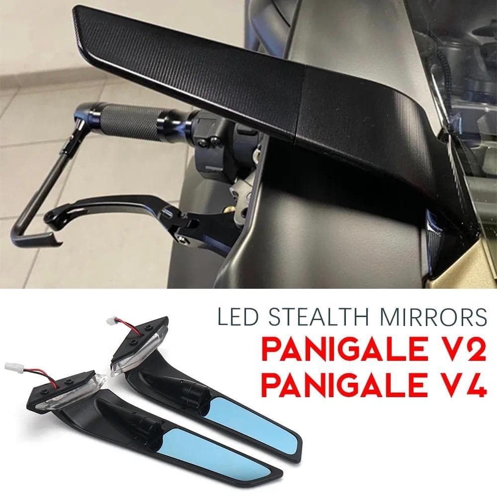 รถจักรยานยนต์ LED ไฟเลี้ยว Stealth กระจกสําหรับ DUCATI PANIGALE V2 อุปกรณ์เสริม Panigale V4 กระจกมองหลัง Panigale อะไหล่