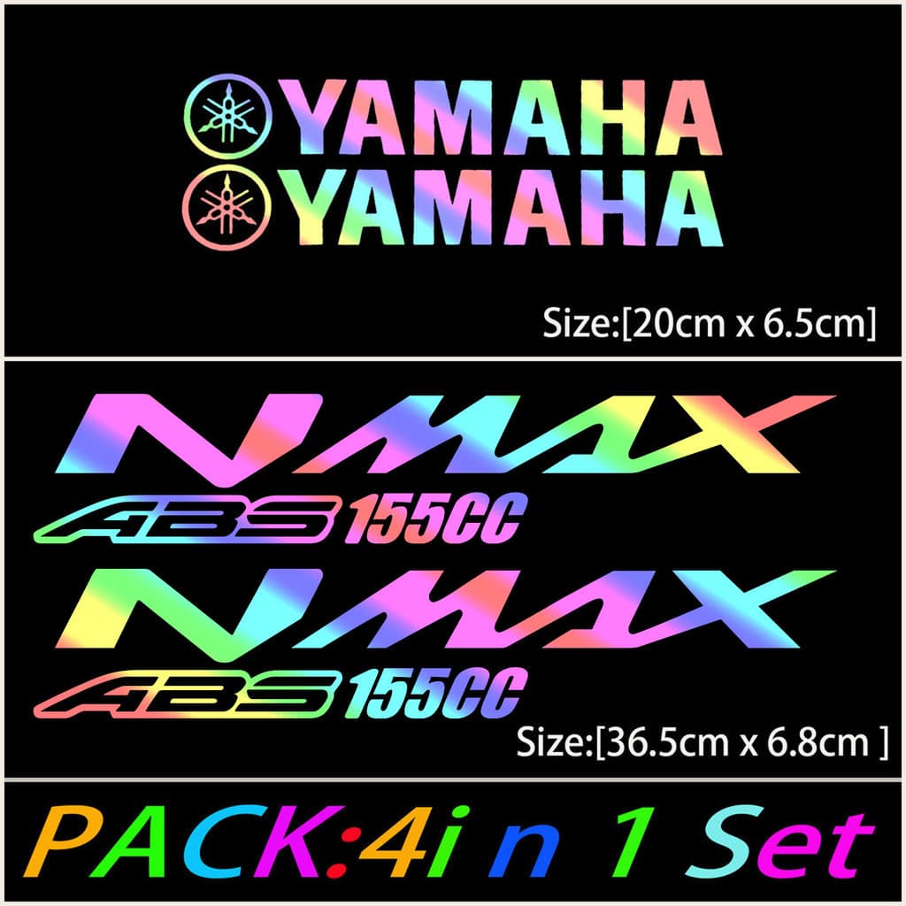 สําหรับ Yamaha NMAX 155 4-in-1 Holographic สติกเกอร์ไวนิลชุด NMAX ABS 155CC Body Decal กันน้ําสกู๊ตเตอร์ด้านข้าง Fairing อุปกรณ์ตกแต่งสติกเกอร์รูปลอก