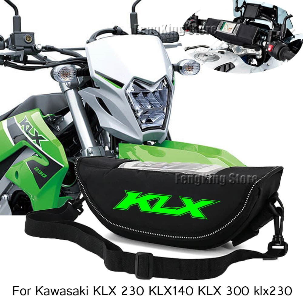 KAWASAKI รถจักรยานยนต์Handlebarกระเป๋ากระเป๋าเดินทางเครื่องมือกระเป๋ากันน้ําสําหรับKawasaki KLX 230 KLX140 KLX 300 klx230 2023 Exclusive Rockพัดลม