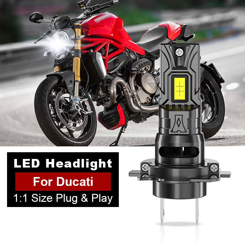1/2PCS H7 รถจักรยานยนต์ LED ไฟหน้า Hi/Lo สําหรับ Ducati Multistrada Monster 1200 Harley-Davidson Street Road Glide GSXR600 GSXR1000