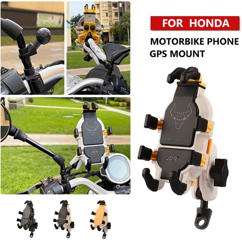 เหมาะสําหรับ HONDA Wave110i/125i CBR150R/Streetfire Winner X/RS-X Universal รถจักรยานยนต์โทรศัพท์มือถือนําทางวงเล็บกันกระแทก Anti-theft วงเล็บโทรศัพท์มือถือพร้อมเบาะดูดซับแรงกระแทก