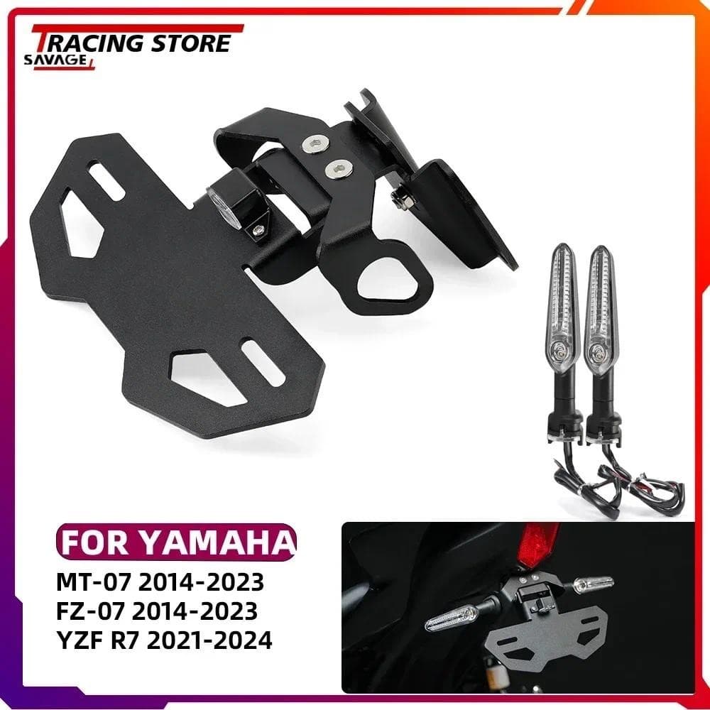2024 MT07 YZF ปรับหาง Tidy ป้ายทะเบียนสําหรับ YAMAHA YZF R7 MT-07 FZ 07 MT 07 Flasher ไฟเลี้ยวไฟแสดงสถานะอุปกรณ์เสริมรถจักรยานยนต์