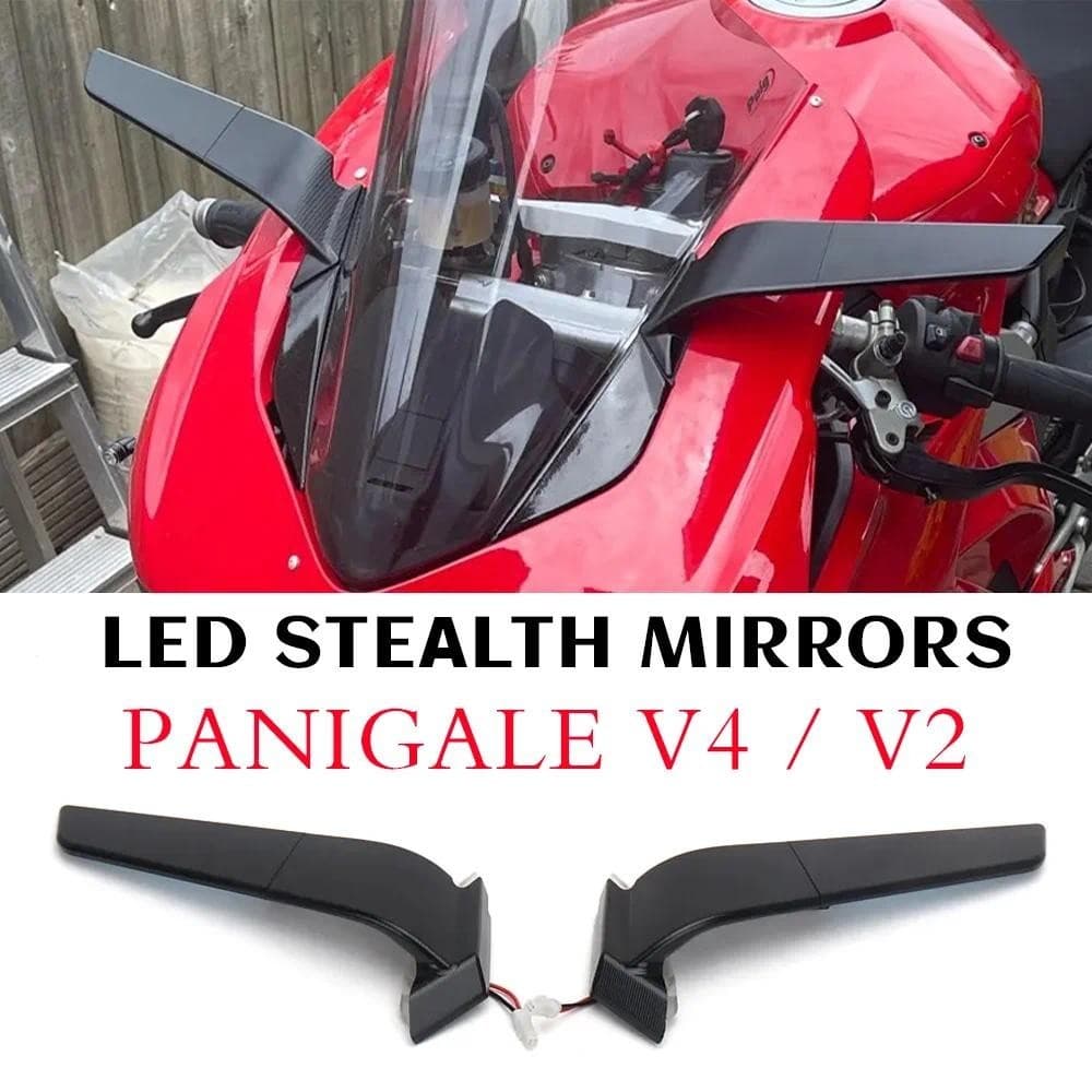 รถจักรยานยนต์ LED ไฟเลี้ยว Stealth กระจกสําหรับ DUCATI Panigale V4 อุปกรณ์เสริมกระจกมองหลัง Panigale V2 Panigale Partsauto ชิ้นส่วนตกแต่งรถ