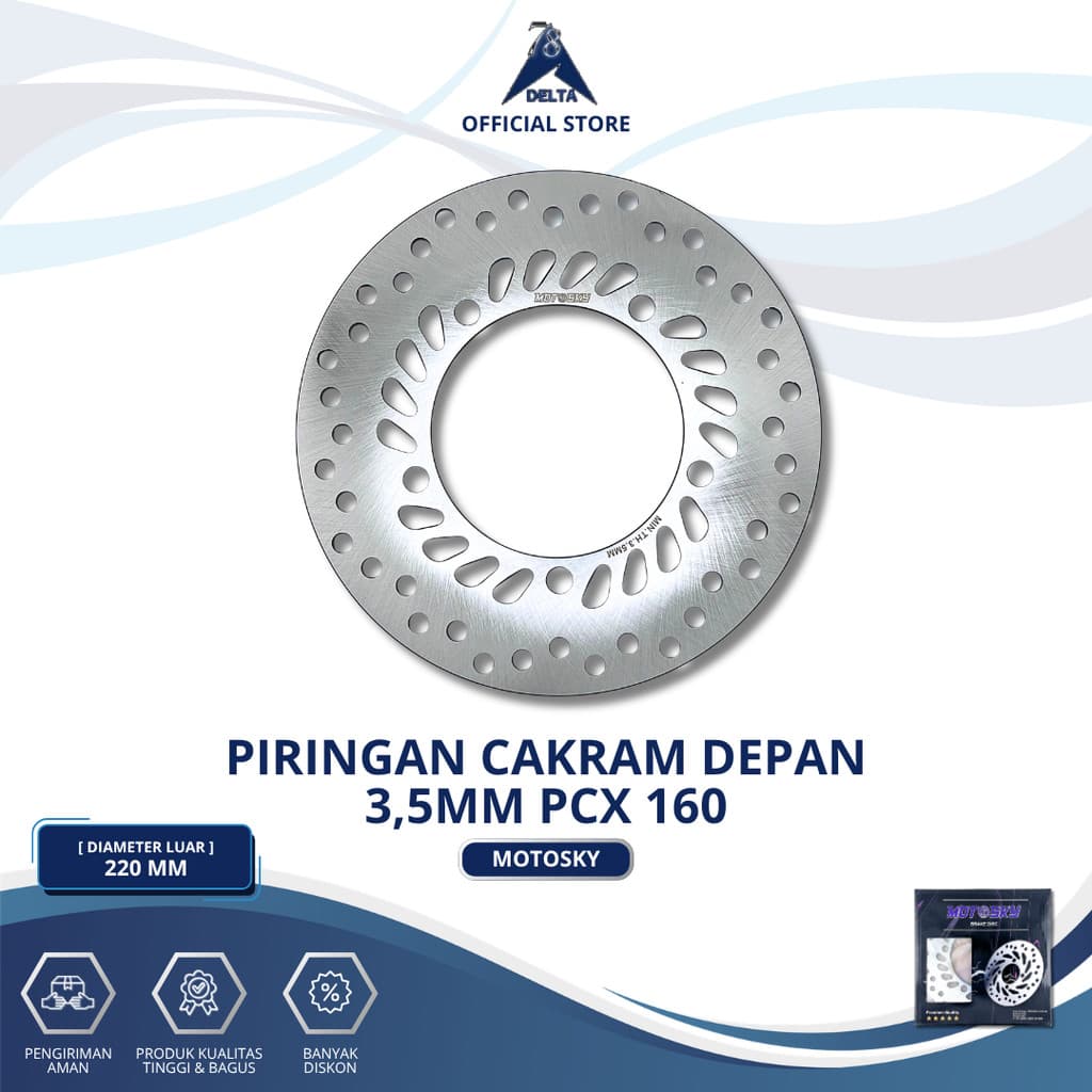 แผ่นดิสก์ด้านหน้า 3.5 มม. PCX 160 MOTOSKY - ดิสก์เบรกหน้า PCX 160 45351-K1Z-N01 PCX 160 K1Z 2021 2024 PCX 160 K1ZV 2024 2026