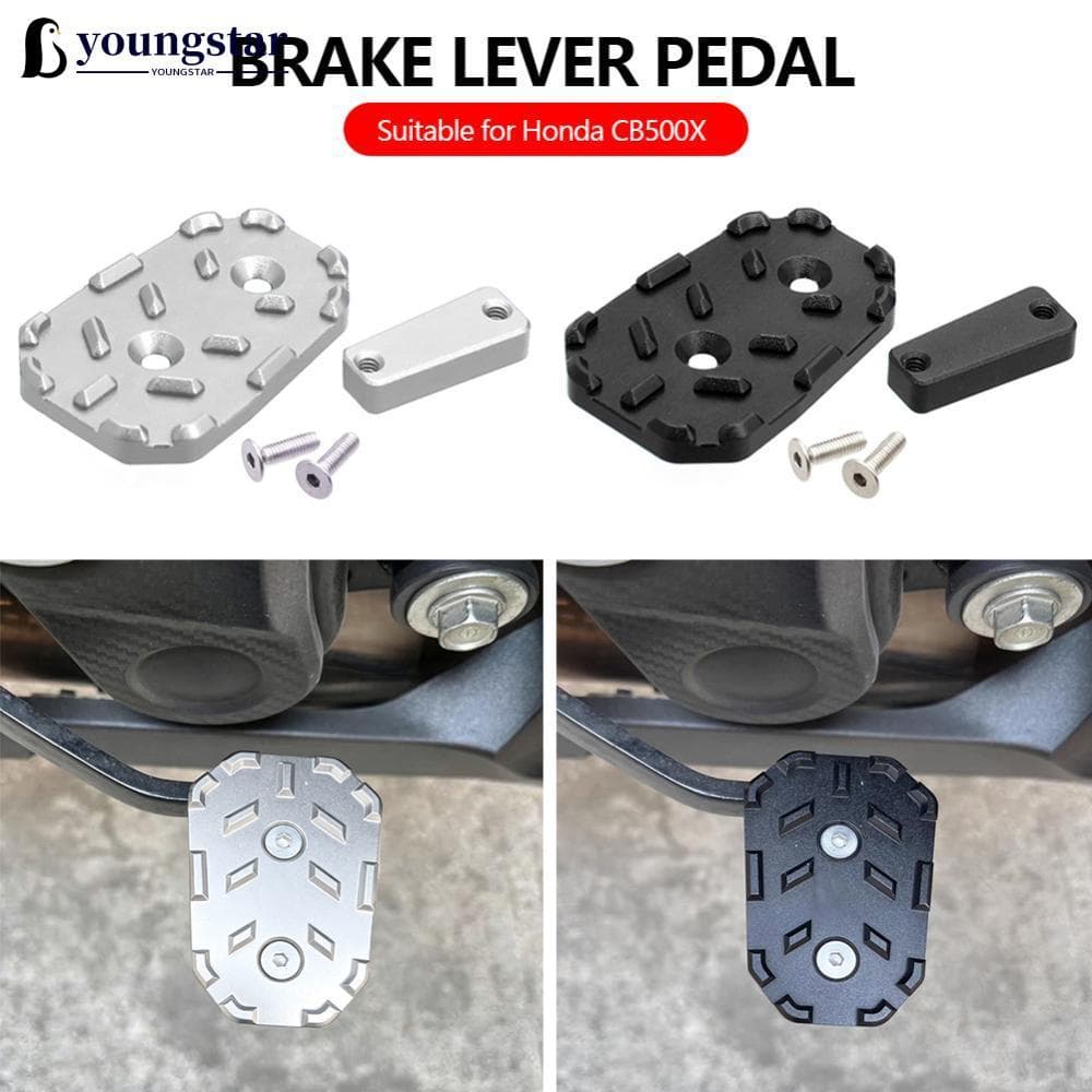 YST CNC อลูมิเนียมรถจักรยานยนต์ด้านหลังเท้าเบรคเหยียบ Extension Pad ขยาย Anti-Slip Footrest Extender สําหรับ Honda CB500X CB400X CB400F CB500F CB300R