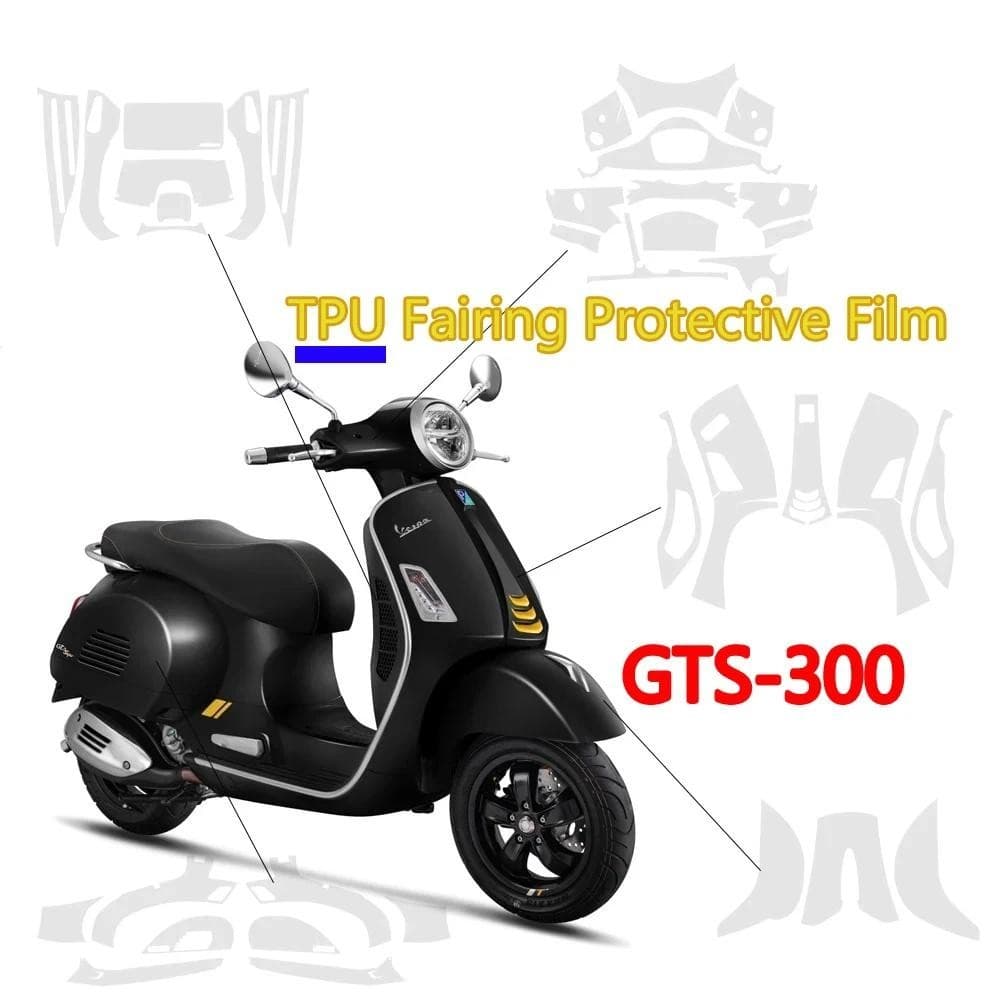 สําหรับ VESPA GTS300 ใหม่ TPU รถจักรยานยนต์ Fairing ฟิล์มป้องกัน GTS 300 สีป้องกัน PPF Anti-scratch ที่มองไม่เห็นชุดอุปกรณ์เสริม