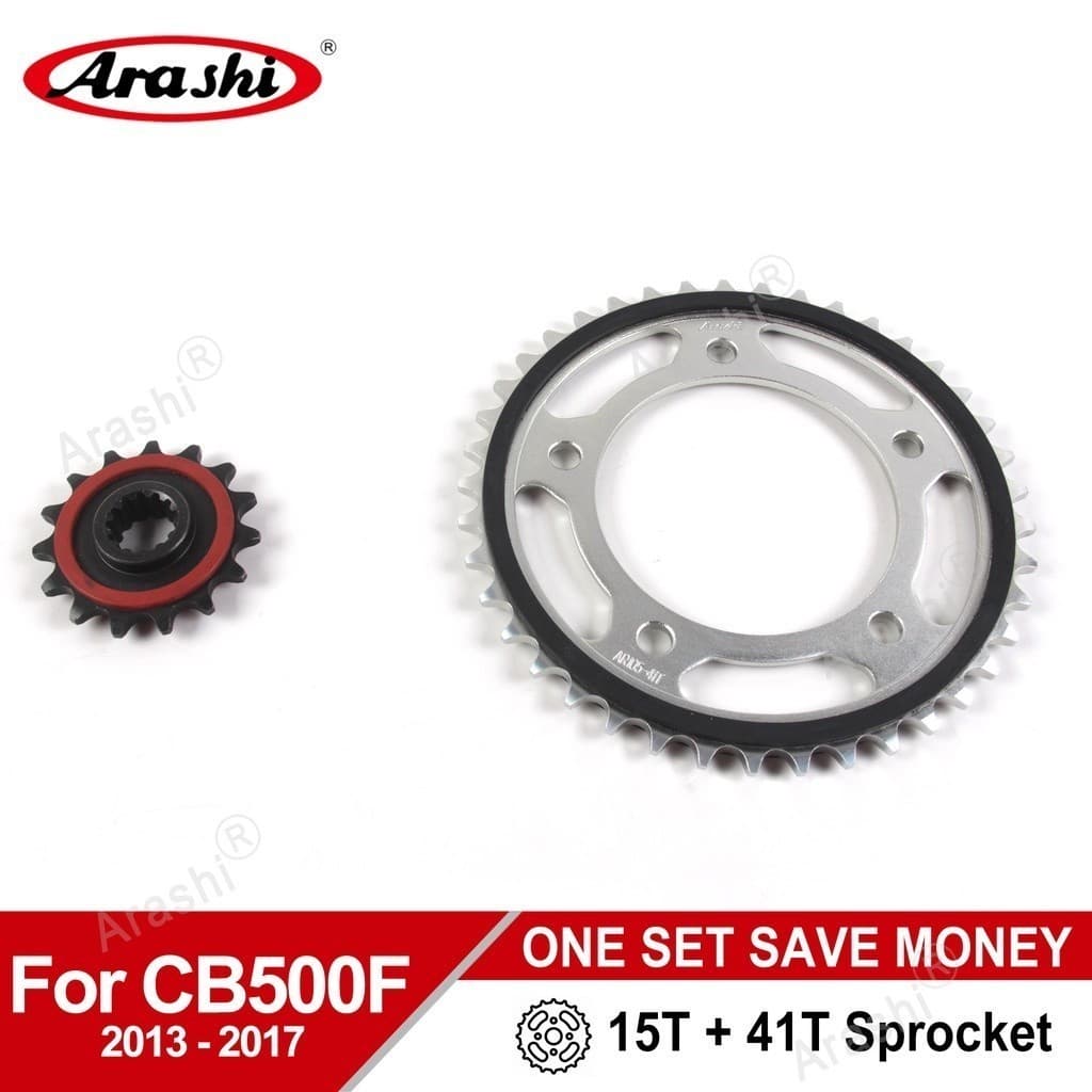 Arashi 520 โซ่ด้านหน้า 15T ด้านหลัง 41T รถจักรยานยนต์ยาง Cushioned Sprocket สําหรับ HONDA CB500FA 2013 - 2020 / CB500F ABS 2020 / CBR500R / CBR500R / RA 2013 2014 2015 2016 2017 2018