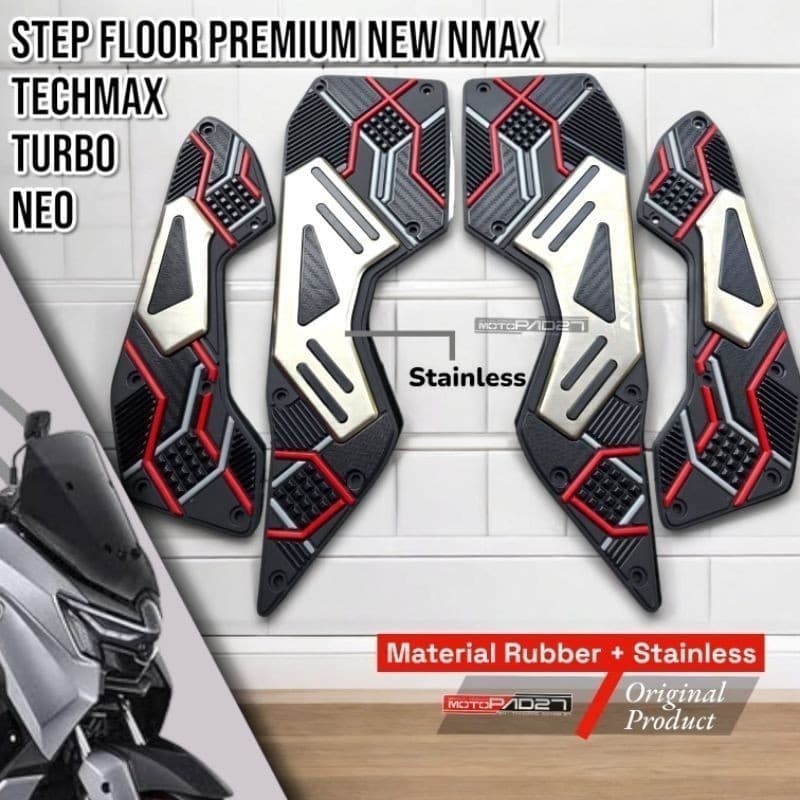Nmax Turbo Neo Techmax พรมมอเตอร์ไซค์yamaha New Nmax Techmax N-Max Turbo Nmax Neo Footrest พรมหนายืดหยุ่นวัสดุยางไม่ซีดจาง Anti-Slip ใส่สบายมาก