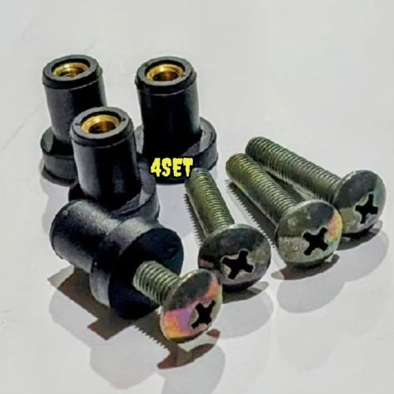 4 ชุดของ VISOR BOLT SHIELD WINGSIL YAMAHA N MAX AEROX R15 R25 LEXI X RIDE X MAX RUBBER BOLT NUT new1 sparts คุณภาพ KRW BOLT