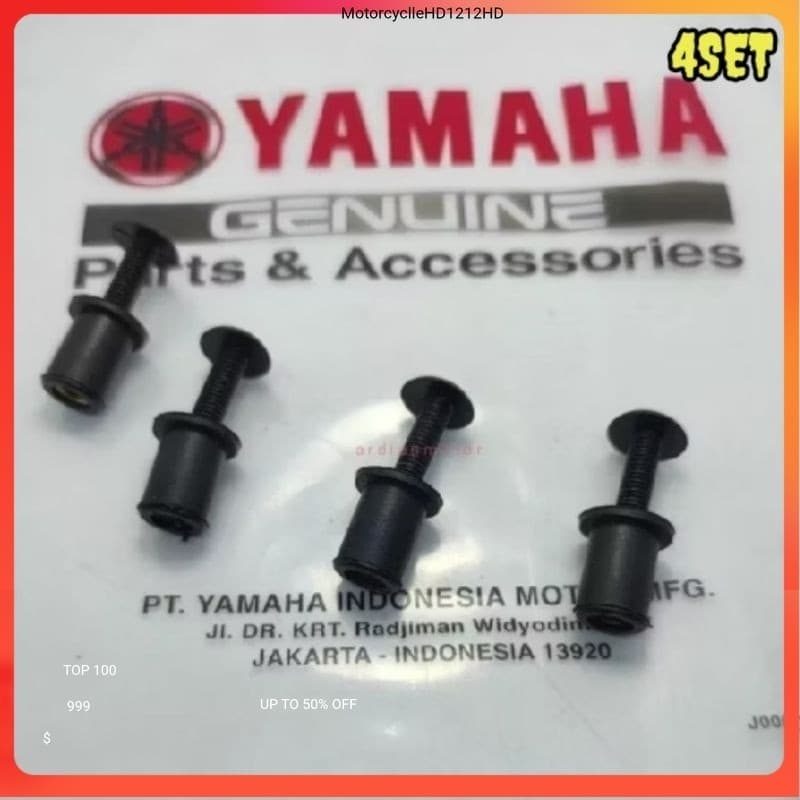 ต้นฉบับ 4 ชุด VISOR BOLT SHIELD WINGSIL YAMAHA N MAX AEROX R15 R25 LEXI X RIDE X MAX ยาง BOLT NUT 1.1 Co PART