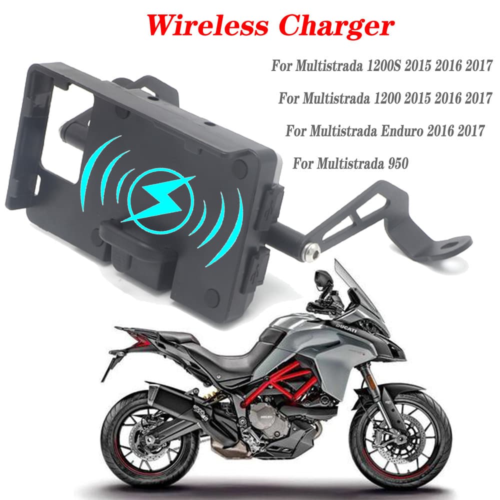 Zโทรศัพท์สมาร์ท GPS Wireless Charger Bracket Adapter สำหรับ Ducati Multistrada 950 1200S 1200 Enduro 2015 2016 2017