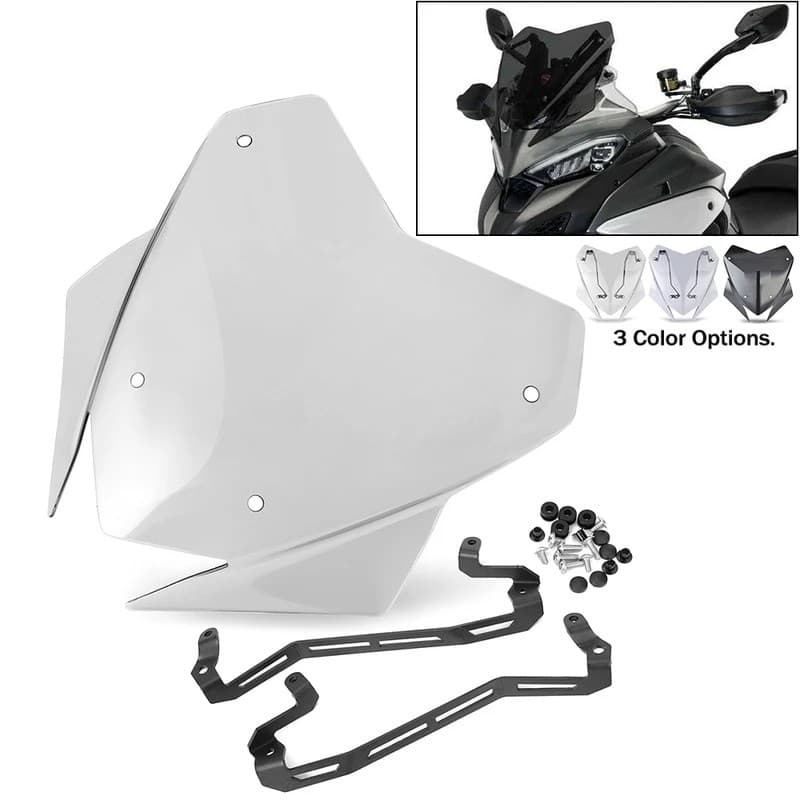 LJJ อุปกรณ์เสริมรถจักรยานยนต์ WindScreen Windshield Visor Deflector สําหรับ Ducati Multistrada V4 S /S SPORT 2021 2022 2023