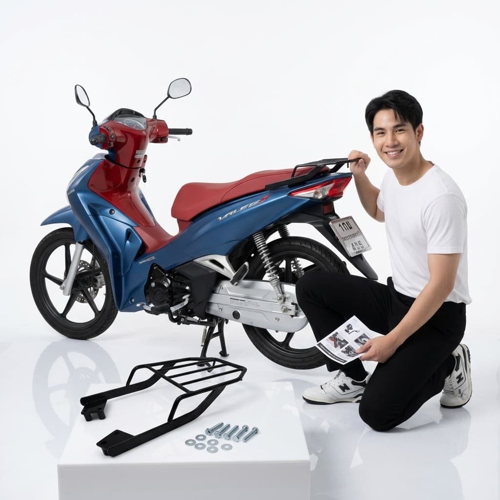 แร็คท้าย Wave125i ปี 2012-2022 ตะแกรงหลัง Honda Wave125i แร็คหลังเวฟ งานเหล็กแข็งแรง ตรงรุ่น พรีเมียม เหล็กหนา ผลิตในไทย