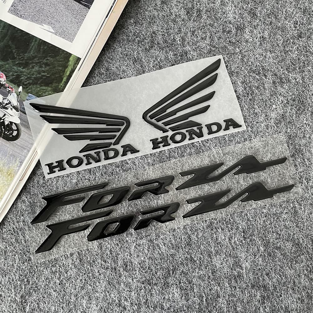 3D Soft Gel Emblem สําหรับ Honda Forza 350 125 300 750 FORZA350 forza125 forza750 forza300 ปีก Badge Forza โลโก้สติกเกอร์แพ็คอุปกรณ์เสริมรถจักรยานยนต์สติกเกอร์รูปลอก
