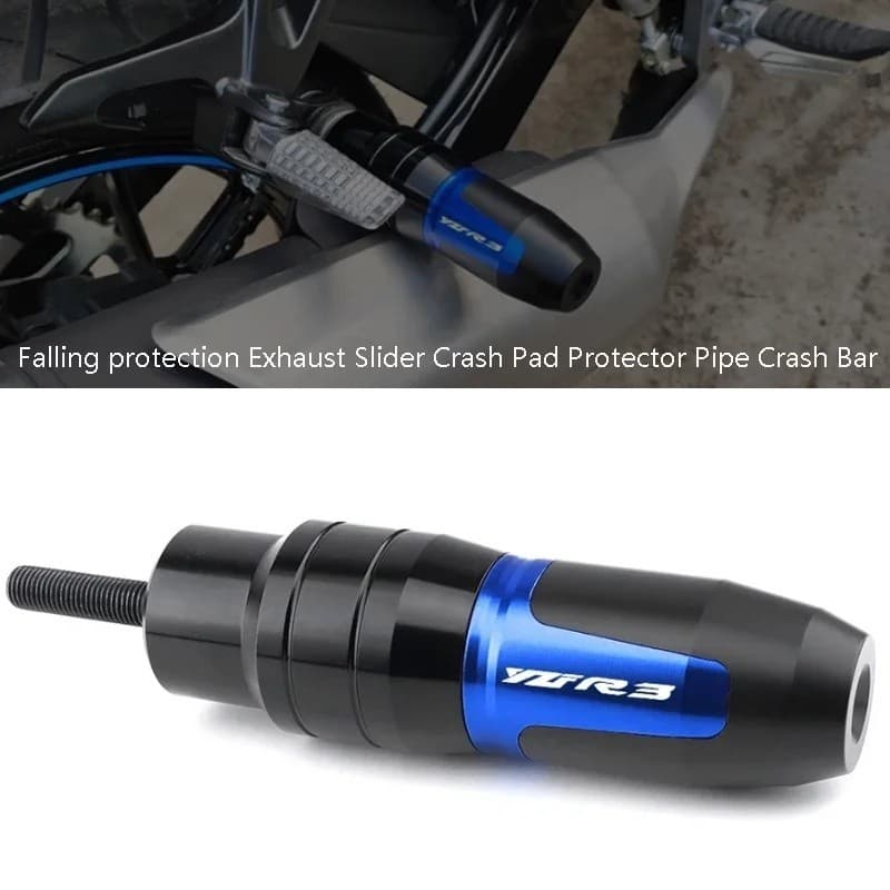 อุปกรณ์ตกแต่งรถจักรยานยนต์, เหมาะสําหรับ Yamaha YZF R3 YZFR3 YZF-R3, CNC ท่อไอเสียรางกันกระแทก, แผ่นป้องกันป้องกันการชนกัน, ท่อไอเสียแถบกันกระแทก