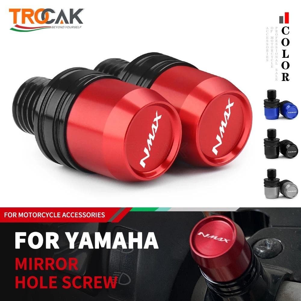 สําหรับ YAMAHA NMAX N-MAX 125 NMAX155 2015-2024 M10*1.25 อุปกรณ์เสริมรถจักรยานยนต์ CNC อลูมิเนียมกระจกรูปลั๊กสกรูสลักเกลียวฝาครอบ
