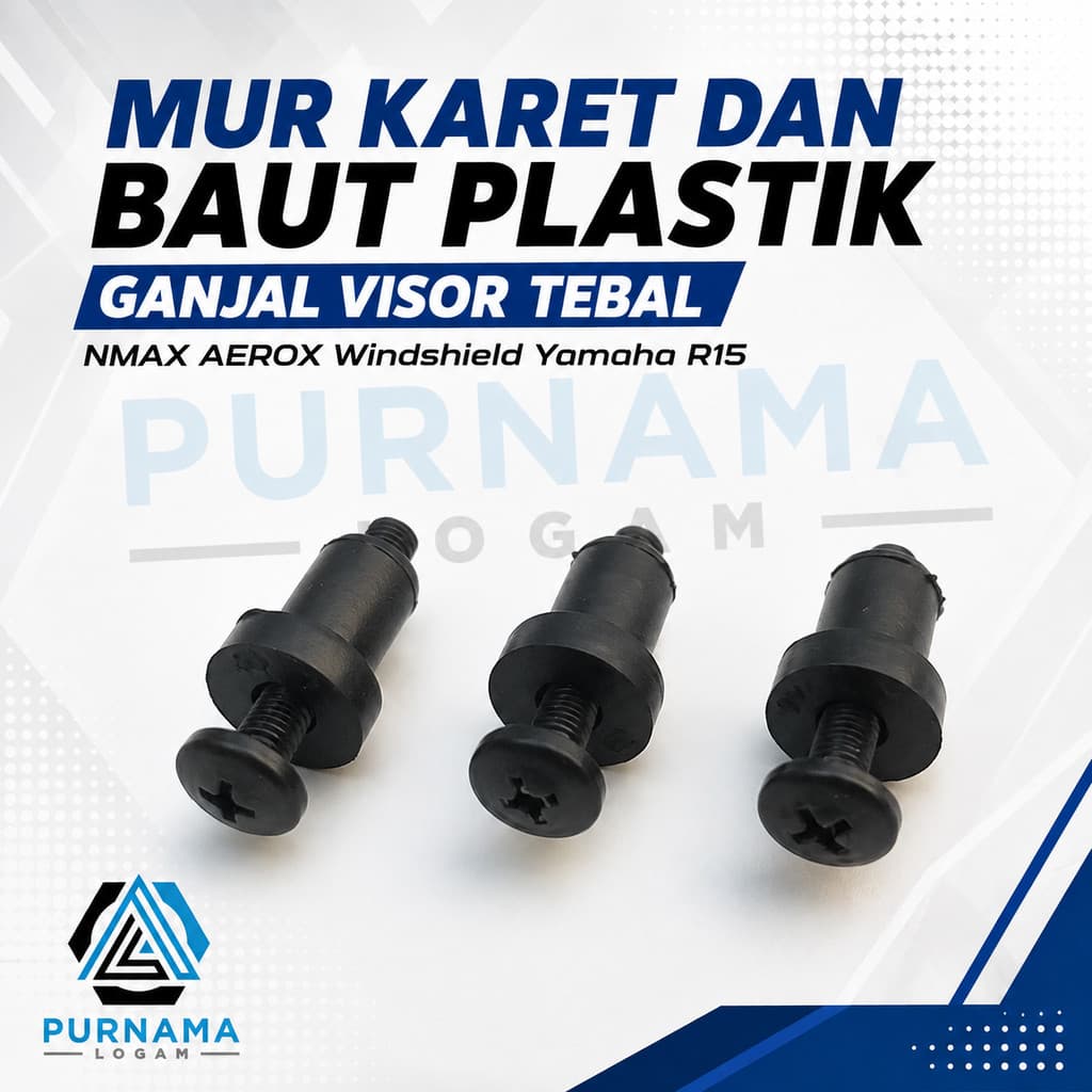 น็อตยางและน็อตพลาสติก BOLT GANJAL THICK VISOR NMAX AEROX กระจกบังลม Yamaha R15