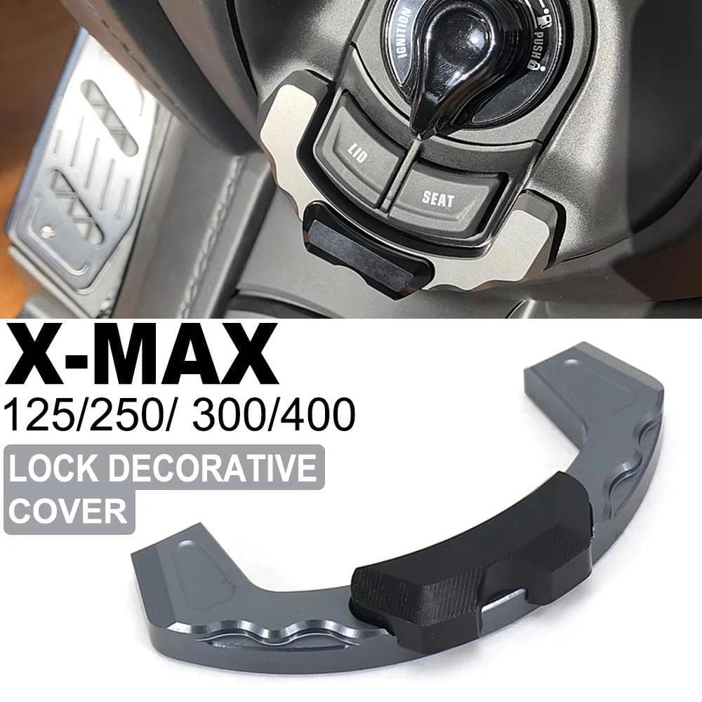 A-สําหรับ Yamaha X-MAX125 X-MAX250 X-MAX300 2017-2023 X-MAX400 XMAX 125 250 X-MAX 300 400 CNC ประตูไฟฟ้าล็อคฝาครอบตกแต่ง