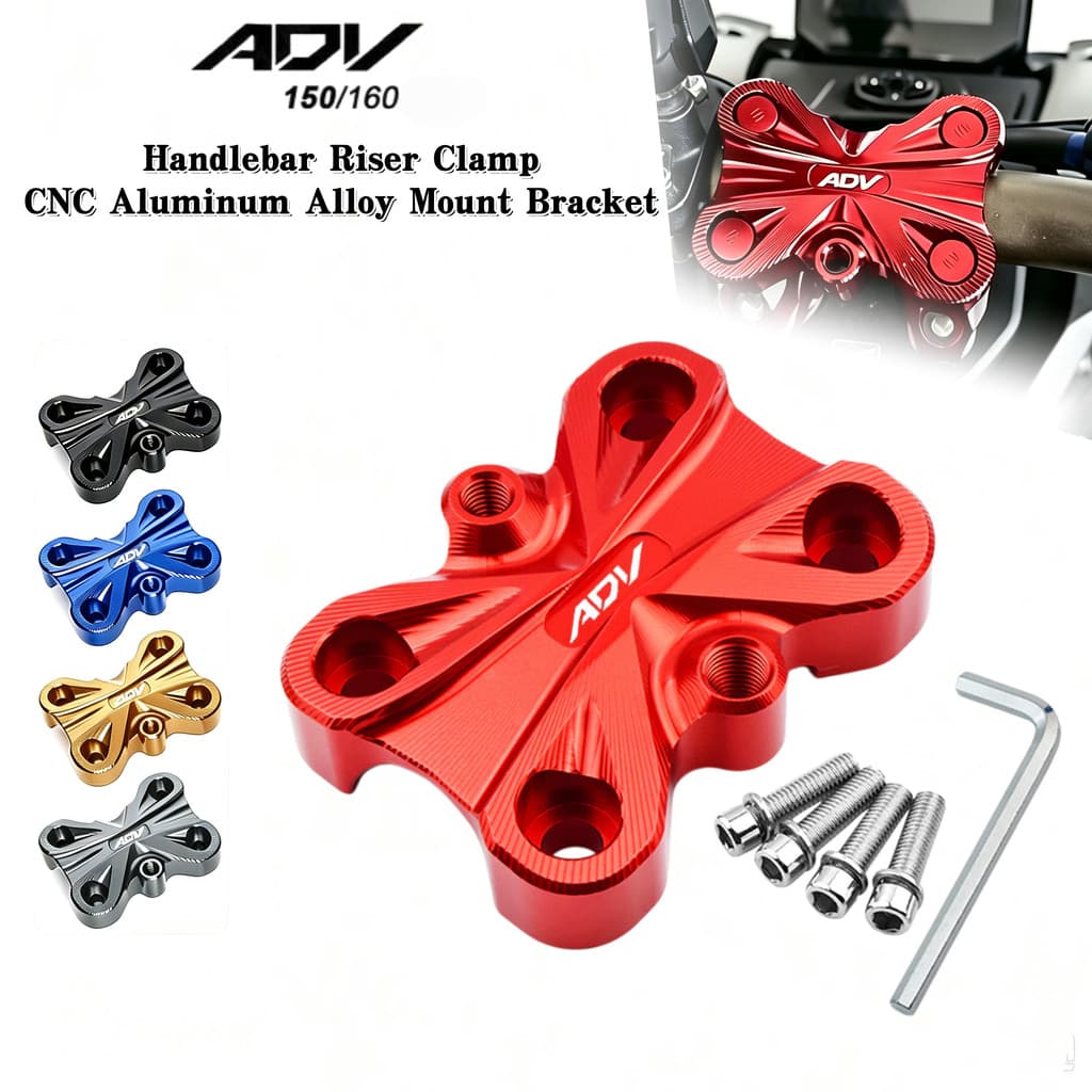 สําหรับ Honda ADV150 ADV160 Handlebar Riser Clamp CNC อลูมิเนียม Handle Bar ฝาครอบด้านบน Mount อุปกรณ์เสริม
