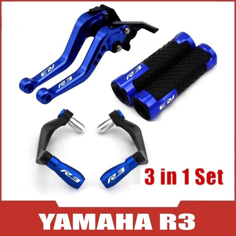 สำหรับ Yamaha YZF-R3 / R3 2015–2022 รถจักรยานยนต์ CNC อลูมิเนียมอัลลอยด์ 6 ขั้นตอน ปรับพับ เบรกและคลัทช์ พร้อมคันจับและคันโยกยามชุดปรับเปลี่ยน