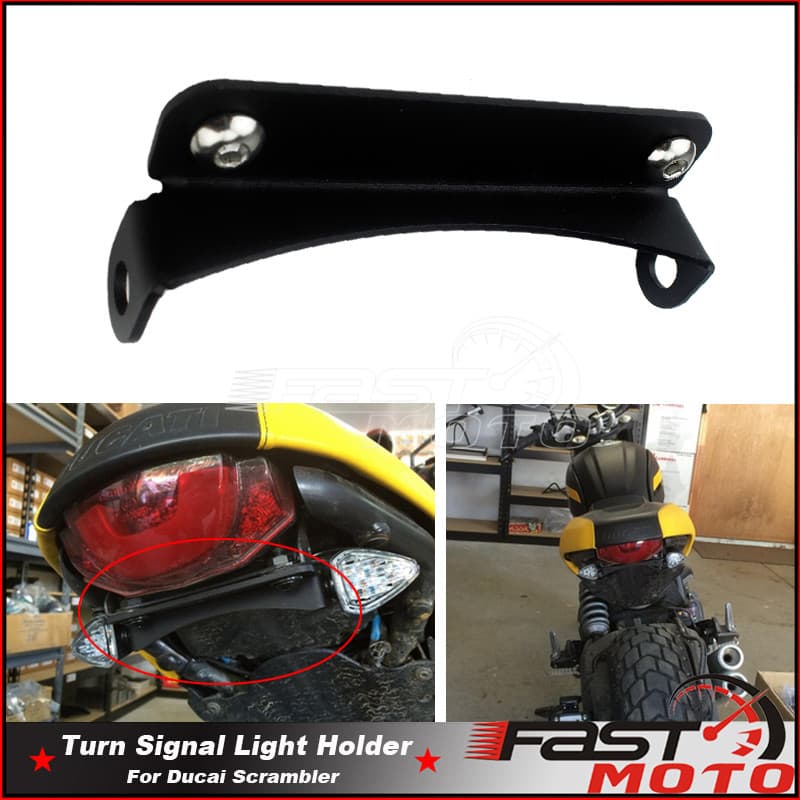 FASteel Rear Indicator Motorcycle Turn Signal Light Relocation Bracket Kit For Ducati Scrambler 400 800 Icon Full Thrott