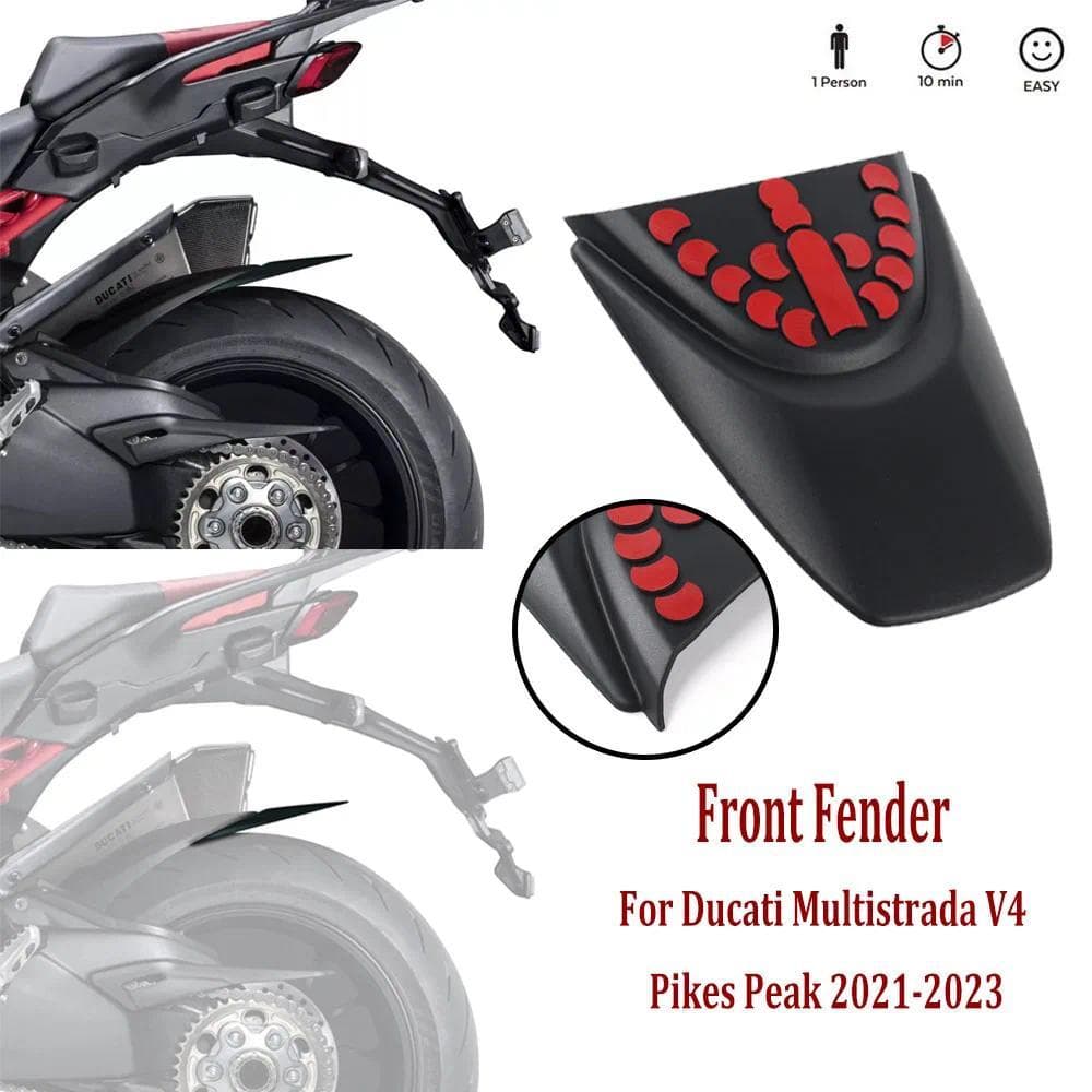 TN Rear Fender Extender for Ducati Multistrada V4 Pikes Peak 2021-2025 Motorcycle Mudguard Splash Guard Black ABS Enhanc