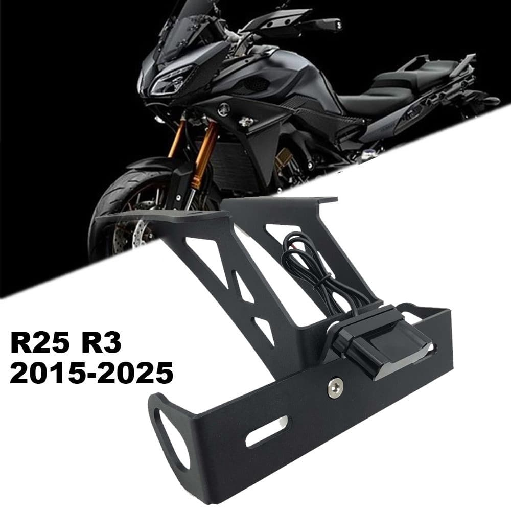 YZF-R3 YZF-R25 รถจักรยานยนต์ผู้ถือป้ายทะเบียน Fender Eliminator หาง Tidy Bracket พร้อม LED สําหรับ YAMAHA YZF R3 R25 YZFR3 15-25