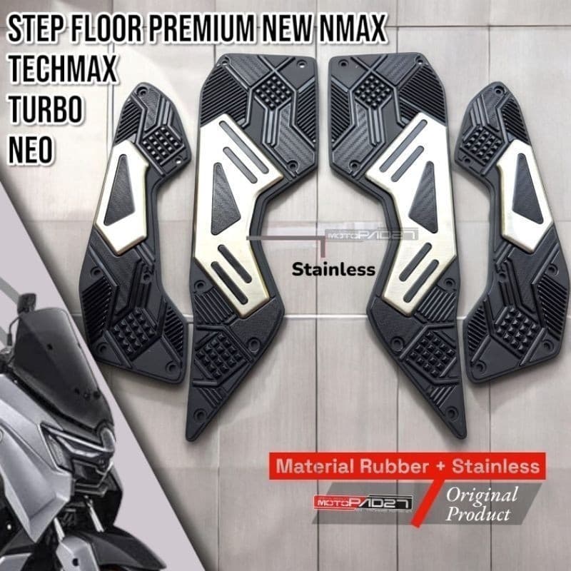NMAX อุปกรณ์เสริมรถจักรยานยนต์ Nmax Turbo Neo Techmax พรมรถจักรยานยนต์ใหม่ Nmax Techmax N-Max Turbo Nmax Neo Footrest พรมหนายืดหยุ่นวัสดุยางไม่ซีดจาง Anti-Slip สบายมากที่จะใช้