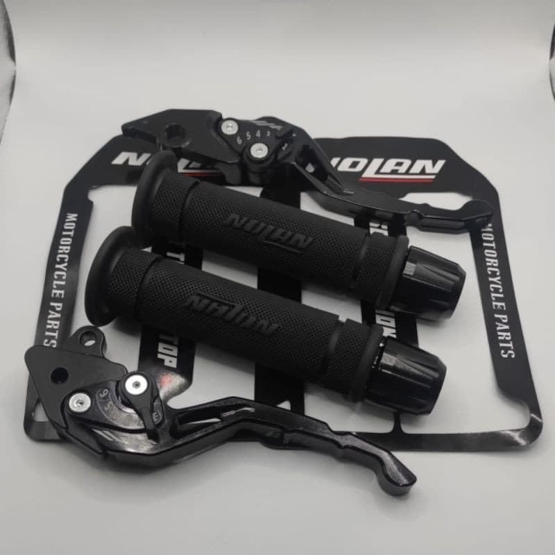 ด้ามจับ NOLAN ดั้งเดิม HG55 + CNC แฮนด์ Jalu + ที่จับเบรกปรับ CNC Mio aerox nmax fino Soul xeon Mio m3 fazzio lexi vixion X1 F1ZR freego Mio เกียร์ Soul gt vega F1Jupiter x1ZR yamaha X1ZR [ ZM ]