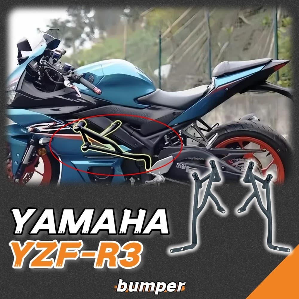 เหมาะสําหรับ Yamaha R3 2021 YZF-R3 YZF R3 2021 2022 2023 รถจักรยานยนต์ Anti-Crash Bar เครื่องยนต์ Guard กันชน Protector