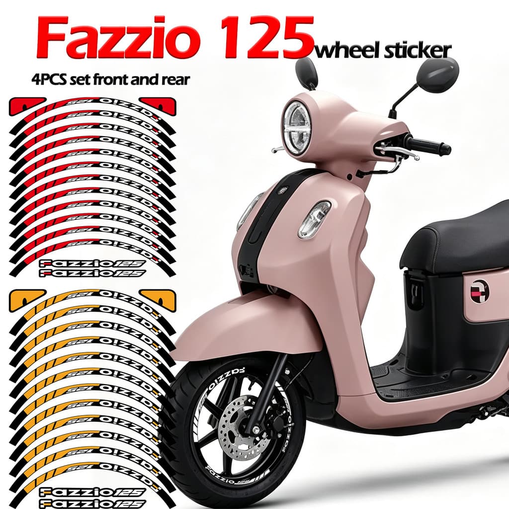Yamaha Fazzio 125 Rim Stickers Front & Rear Scooter Motorcycle Decals