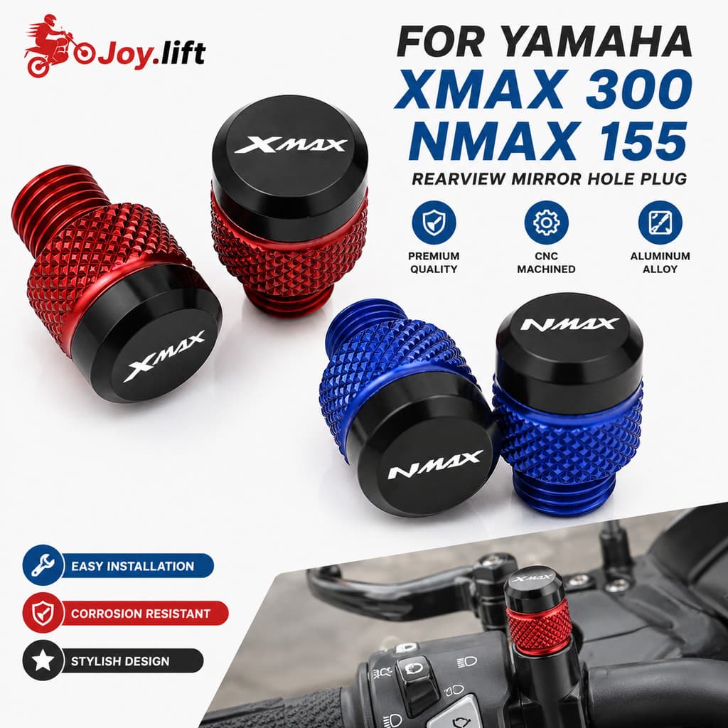สําหรับ YAMAHA XMAX 300 400 NMAX 155 125 xmax300 nmax155 CNC Mototcycle อุปกรณ์เสริม M10 * 1.25 กระจกปลั๊กสกรู