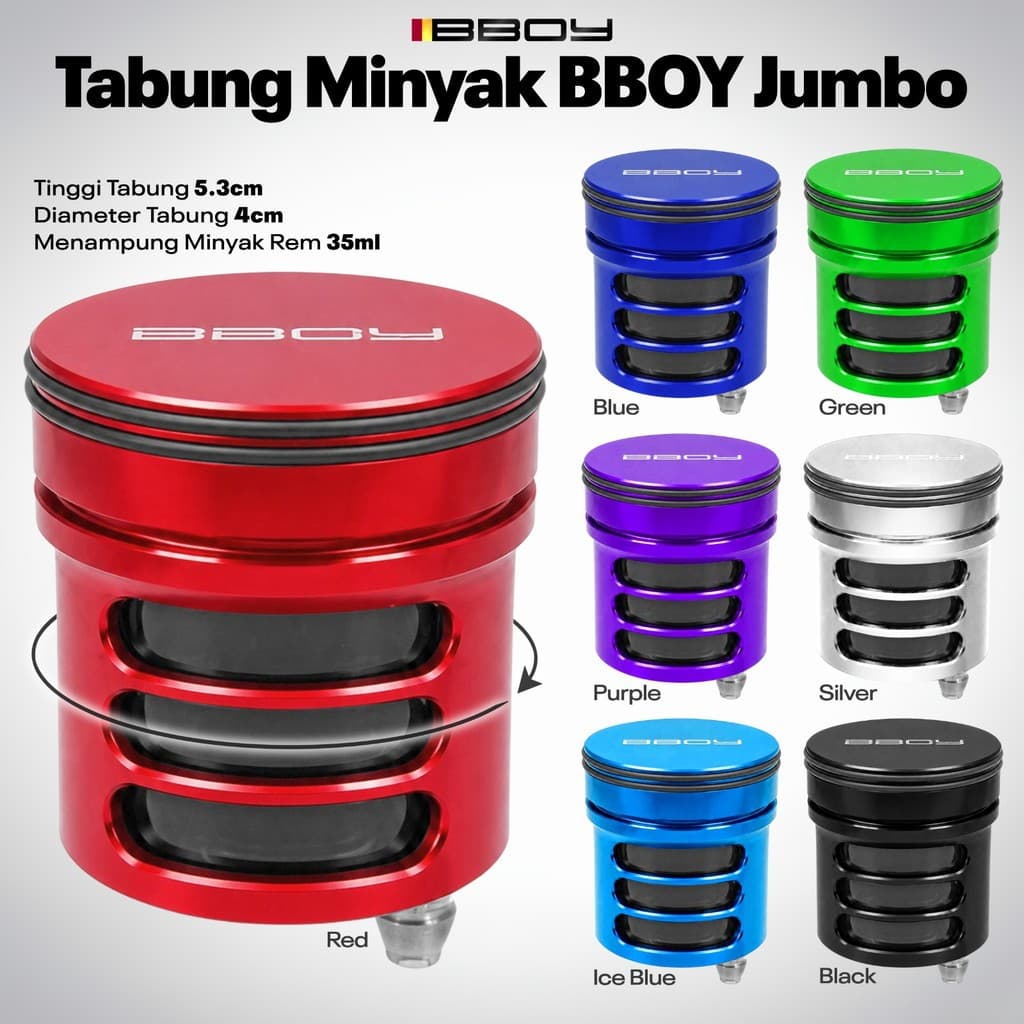 ถังน้ํามันเบรกจัมโบ้ BBOY CNC YB-01 ควัน Radial เบรค Master กระบอก Nmax Aerox Ninja PCX Universal ขนาดใหญ่ CNC น้ํามันเบรกถังขวด 35 ML Vario 125 Vario 150 beat Vario 160 Scoopy mio sporty Mio M3 gt นินจา Stylo RXK F1ZR Zx25R Xmax Filano Fazio
