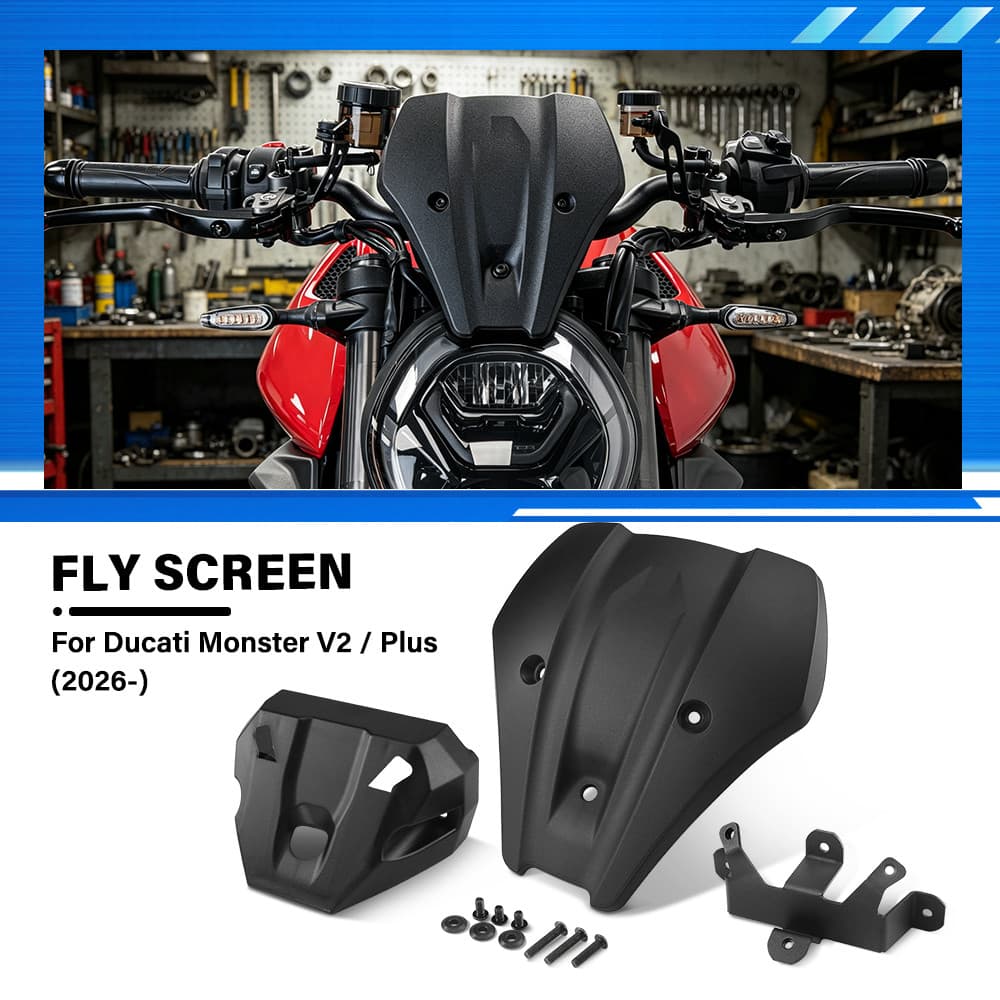 สําหรับ DUCATI MONSTER V2 MONSTER + MONSTER V2 PLUS 2026-ขนาดเล็กรถจักรยานยนต์ด้านหน้า Fairing Fly หน้าจอ Aerodynamic อัพเกรด Wind Deflector