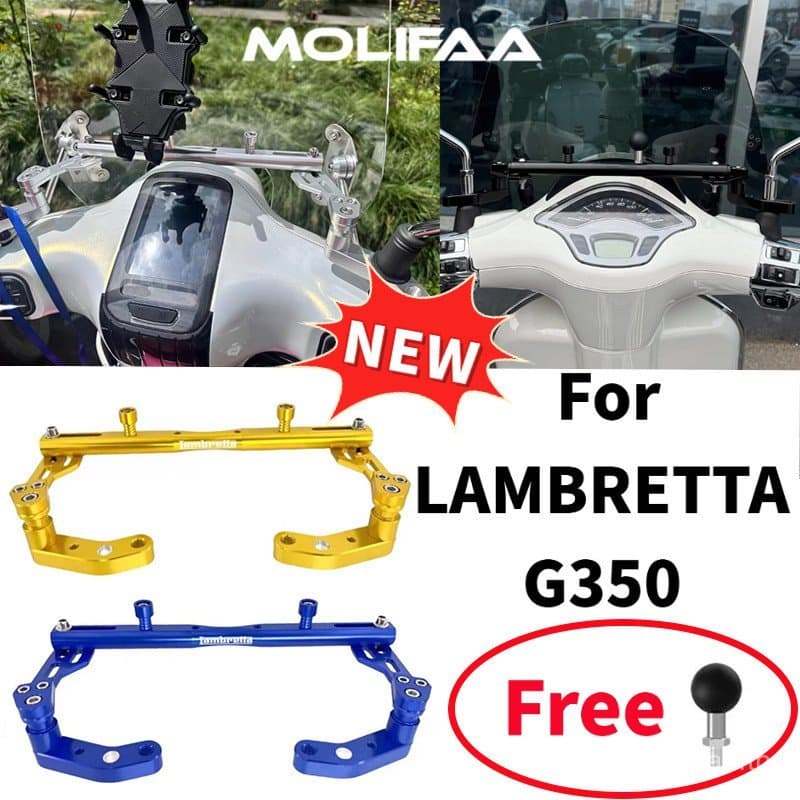  สําหรับ LAMBRETTA G350 รถจักรยานยนต์ CNC Cross Bar Handlebar Balance Bar Bracket ที่วางโทรศัพท์โทรศัพท์มือถือนําทาง Bracket Mount อุปกรณ์เสริม