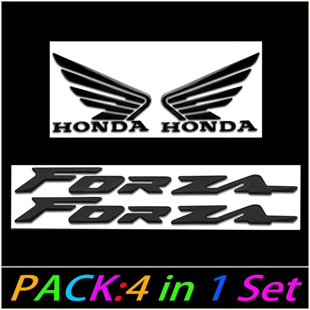 สําหรับHonda Forza 300 350 750 Forza300 Forza350 Forza750 4-in-1 Softเจลชุดสติกเกอร์Honda Wings + Forza 3Dสัญลักษณ์สกู๊ตเตอร์Body Decalsสติกเกอร์รูปลอก