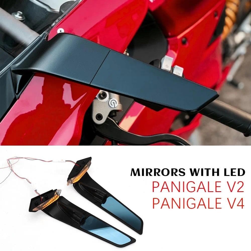 สําหรับ Ducati Panigale V2 อุปกรณ์เสริม LED ไฟเลี้ยวกระจก Stealth PanigaleV2 PanigaleV4 Panigale V4 กระจกมองหลัง Partsauto ชิ้นส่วนตกแต่งรถ
