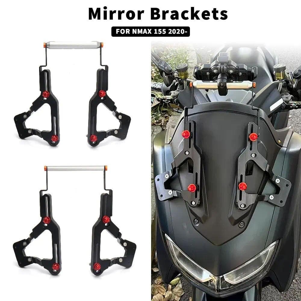 ใหม่สําหรับ Yamaha N-MAX 155 NMAX 155 NMAX 155 2020-2023 ที่วางกระจกมองหลังที่วางโทรศัพท์ GPS Navigation Holder Mount 12/22mm Rodauto ชิ้นส่วนตกแต่งรถ
