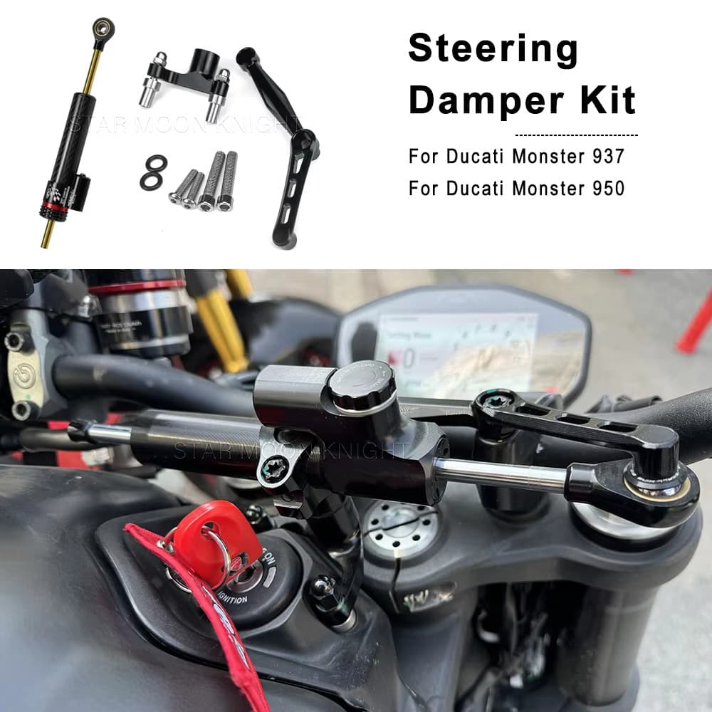โช้คอัพพวงมาลัยสําหรับDucati Monster 950 Monster937 Monster 937 2021- Damperชุดติดตั้งอุปกรณ์เสริม