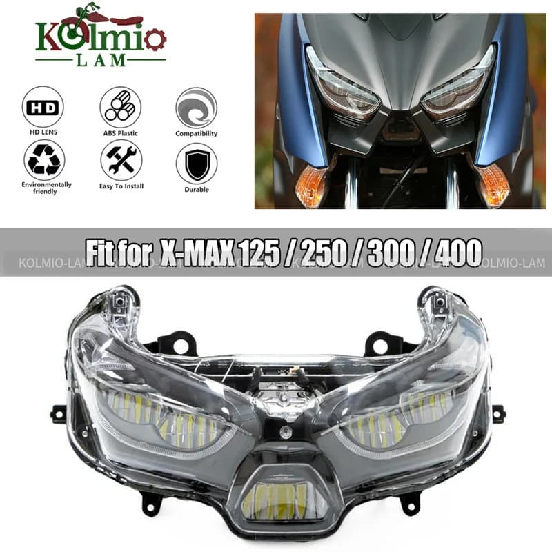 Fit สําหรับ 2018 - 2022 XMAX125 XMAX250/300 X-MAX400 ไฟหน้ารถจักรยานยนต์ไฟหน้าชุด X-MAX 125 250 300 XMAX400 2019 2020