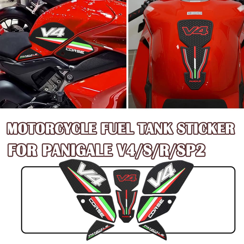 ใหม่การใช้ถังสติกเกอร์ anti slip สติกเกอร์ยางแผ่นป้องกันสําหรับ Ducati Panigale V4 SR SP2 PANIGALE V4S V4R V4SP2 2022-2025