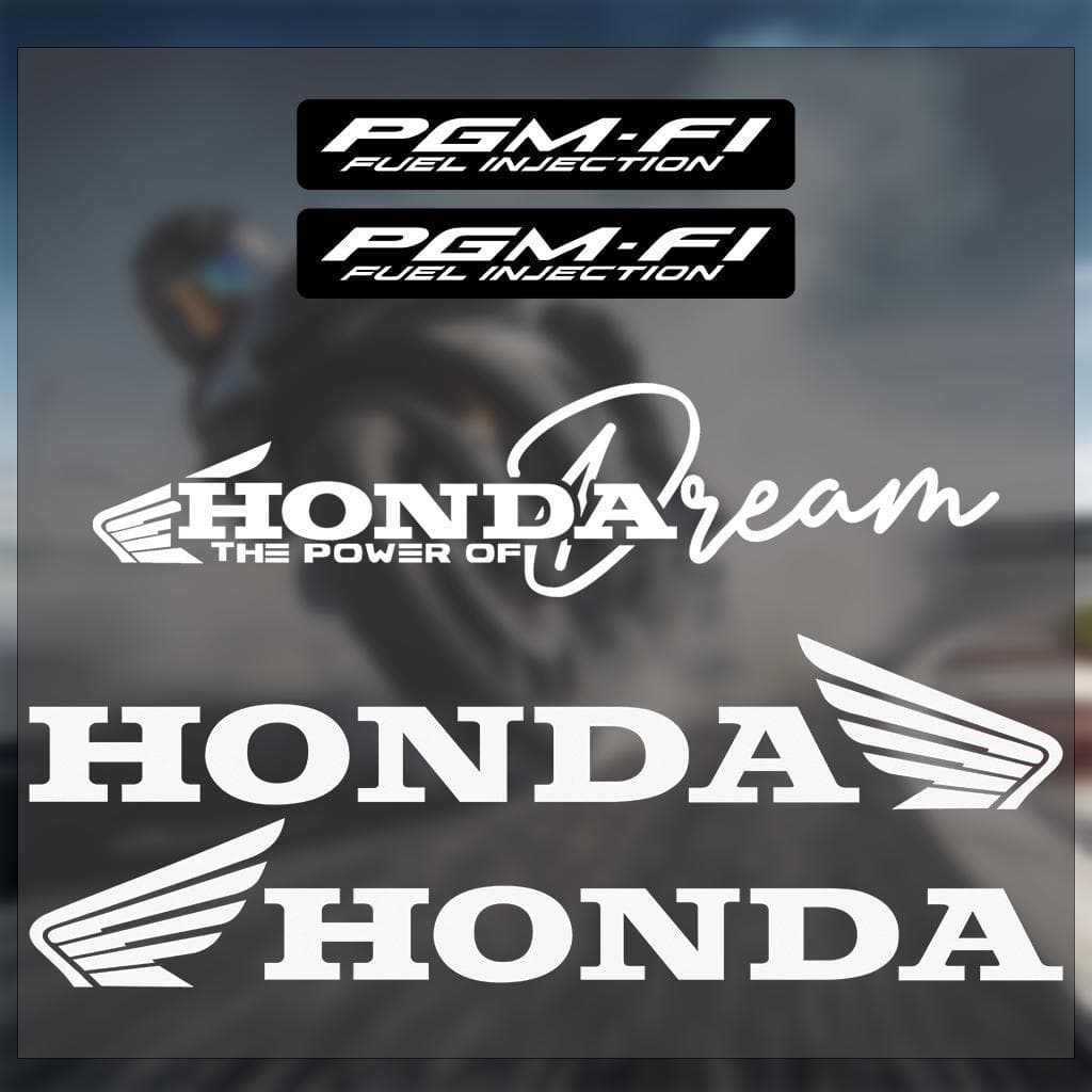 สติ๊กเกอร์มอเตอร์ไซค์ฮอนด้า PGM-FI Honda Dream Honda Wing คู่ 2 ชิ้นแต่ละกันน้ําหลายสีรุ่น PCX Click Wave CBR CB supra x 125 Pcx160 Vario 125 giorno Click 160 125 150 Click160 WAVE110i 