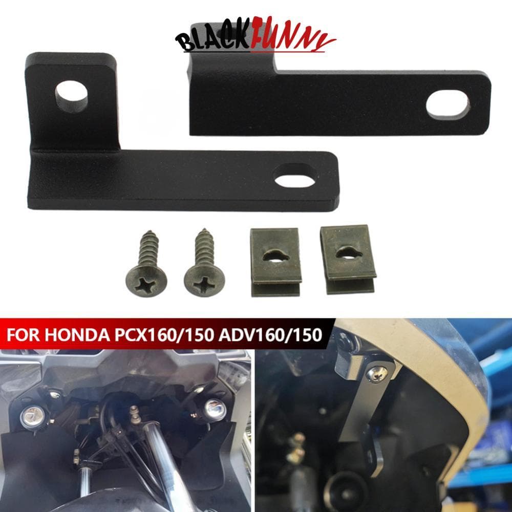 BLACKFUNNY 1 คู่รถจักรยานยนต์ซ่อนไฟตัดหมอกยึดสําหรับ Honda PCX160/150 ADV160/150 Spot Light ผู้ถือการปรับเปลี่ยนอุปกรณ์เสริม M8N6
