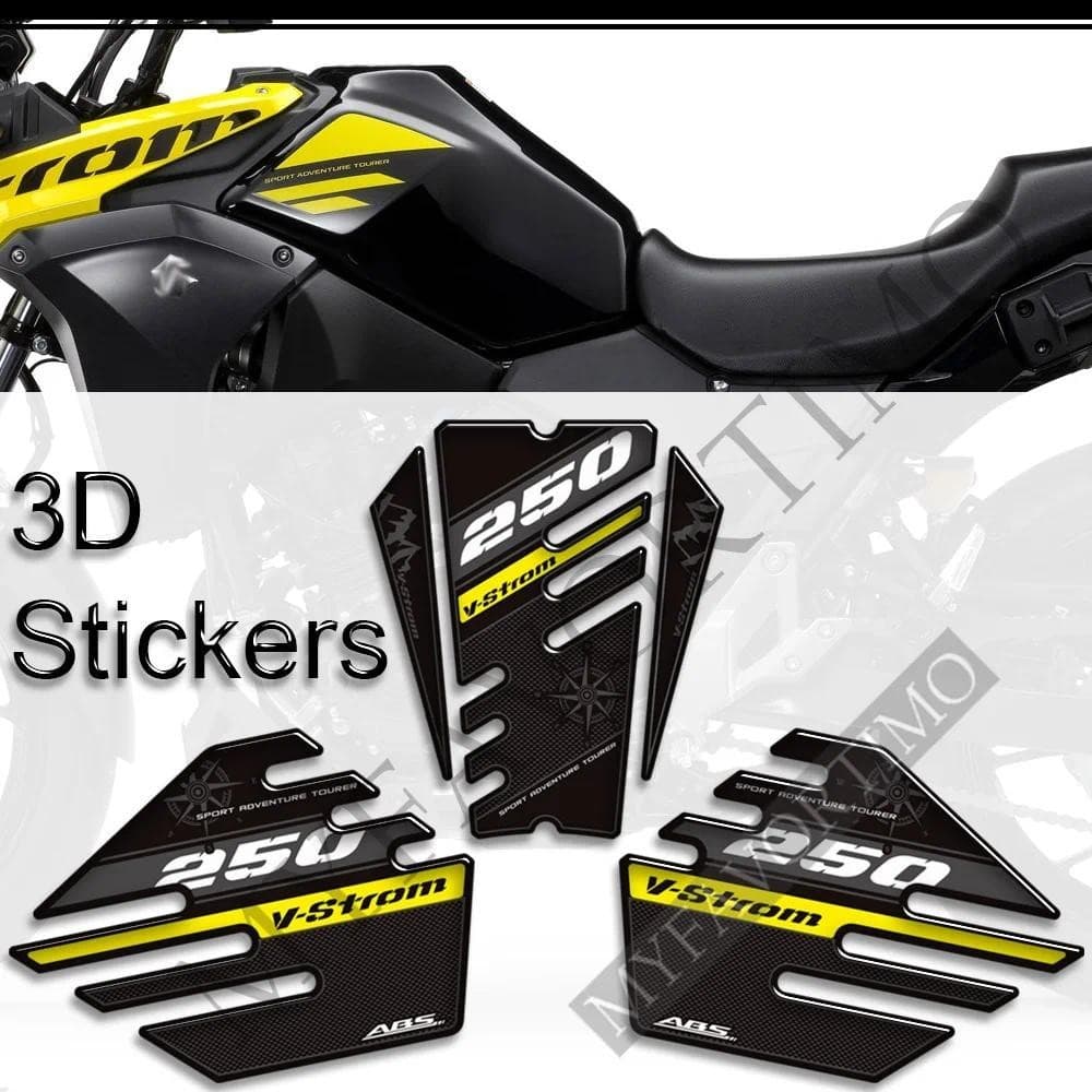 SUZUKI ถังPad Protector GripsสําหรับSuzuki V-STROM V STROM DL 250 SX 250SXผจญภัยสติกเกอร์Decalsแก๊สน้ํามันชุดเข่า