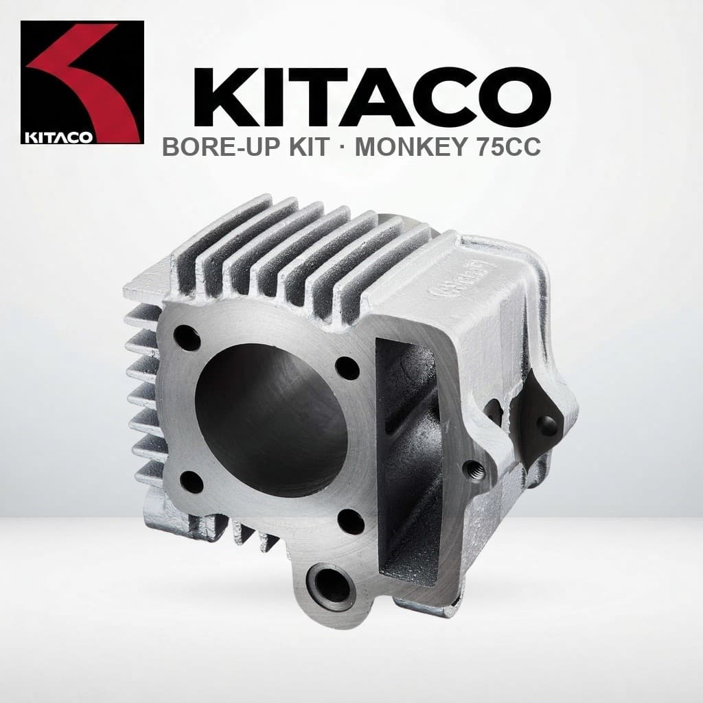 ชุดเพิ่มความจุกระบอกสูบ (Bore Up) KITACO Light 75cc สีเงิน สำหรับ Honda Monkey (212-1013481) | KITACO Light Bore Up Kit, 75cc, Silver Cylinder, for Honda Monkey, 212-1013481