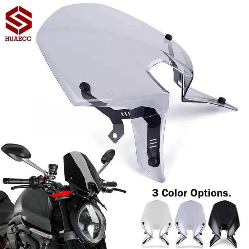 LJJ Windshield Wind Shield Screen Protector สําหรับ Ducati Monster 937 950 Monster937 Monster950 2021-2022